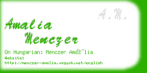 amalia menczer business card